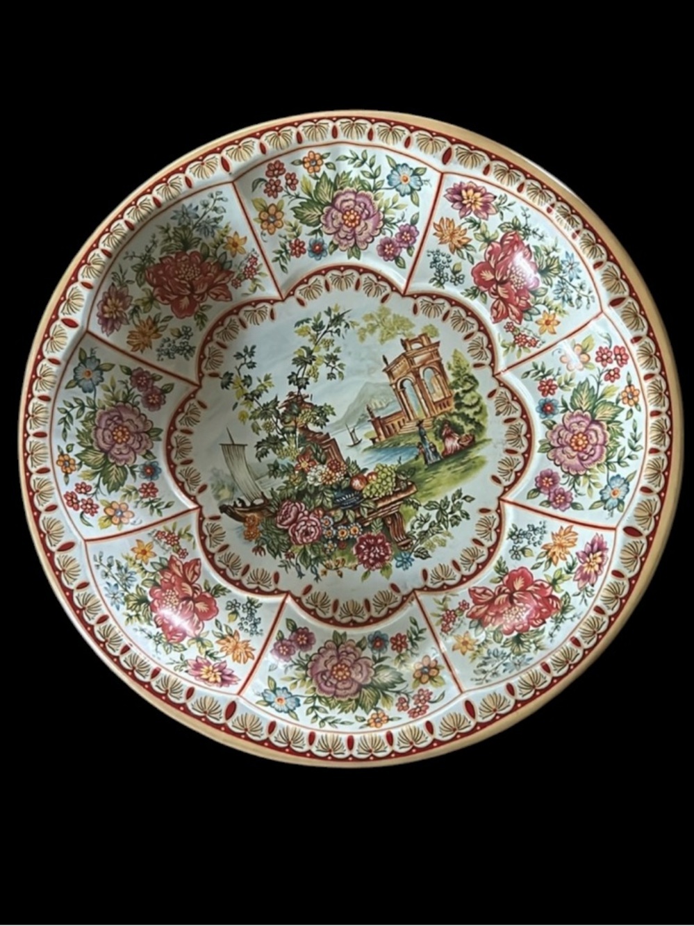 Vintage Floral Tin Platter